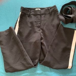 Aritzia Tie Front Pants  Black with White Stripes on Side - Size 4 - Inseam 25